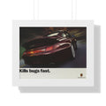 Porsche 911 Turbo — "Kills Bugs Fast" | Vintage Ad Framed Poster